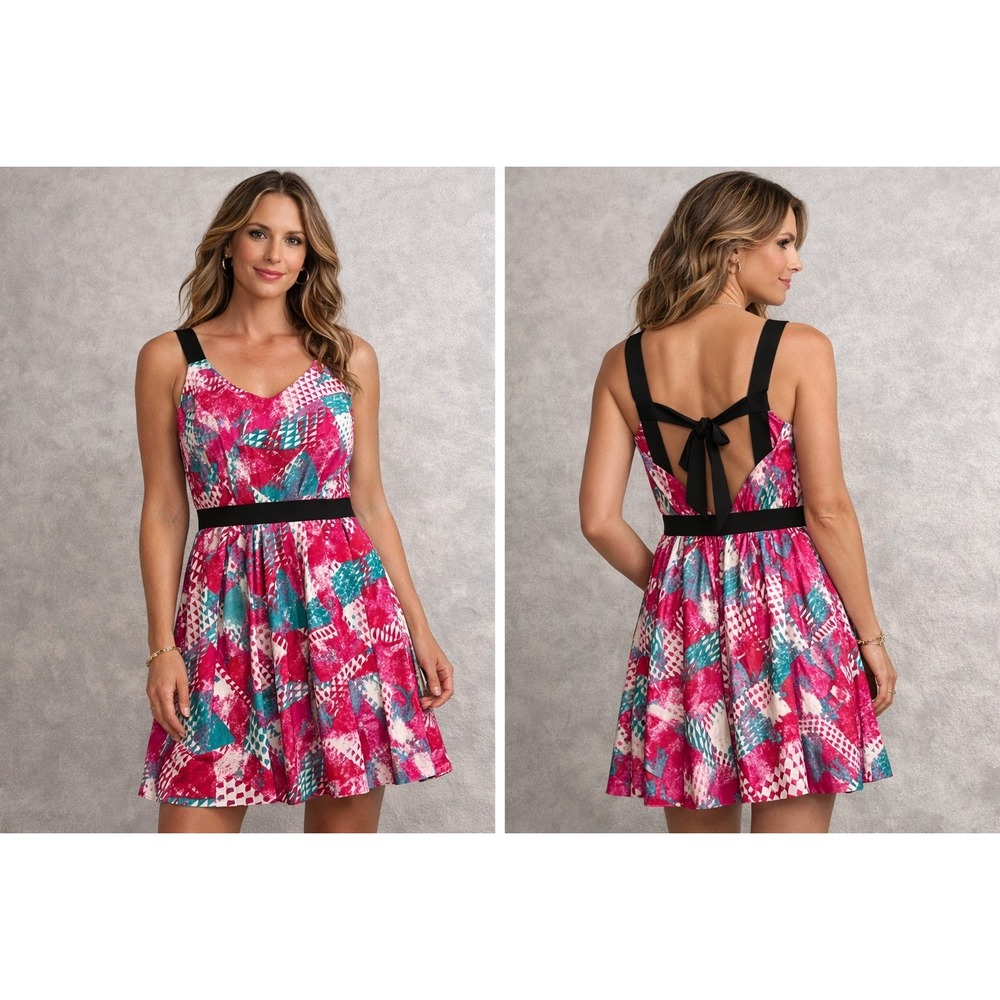 Sugar Lips Mini Dress Multicolor Geometric Rio Abstract  NWT Size Xs